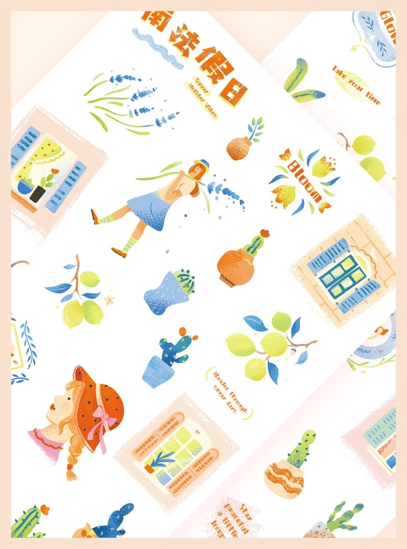 南法假日﹨贴纸插画设计· Slow Leisure